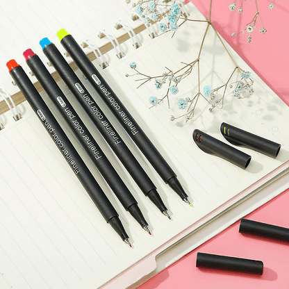 Fine Point Markers Fine Tip Art Drawing Fineliner Pen - 12 Pack